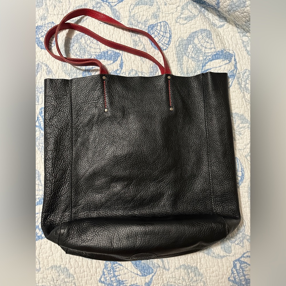 Roots leather tote